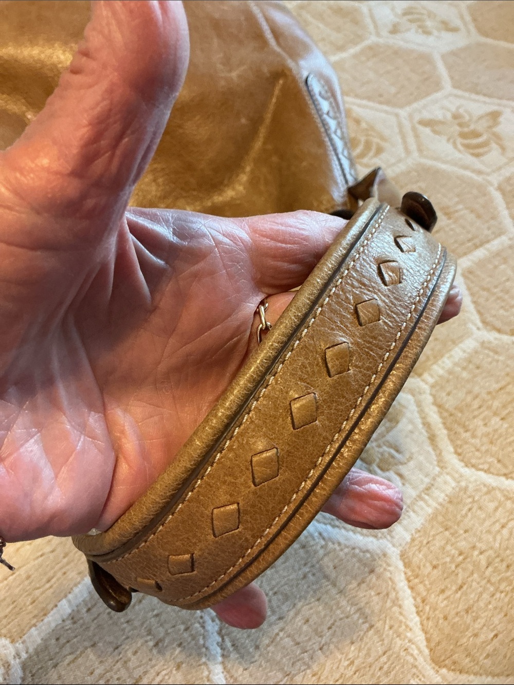 FRYE DISTRESSED LEATHER BUCKET BAG - Picture 4 of 9